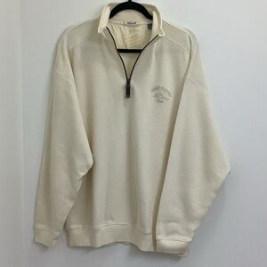 Tommy Bahama Men's Shirt Size L Ivory Pullover Aruba Half Zip Knit Relax Fit